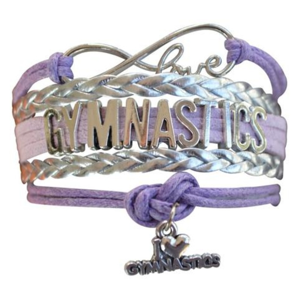 Girls Gymnastics Bracelet - Purple & Silver